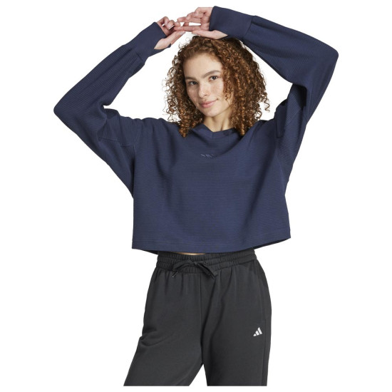 Adidas Γυναικείο φούτερ All SZN Ribbed V-Neck Sweatshirt